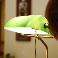 Lampes de bureau vintage américaines à LED pour l'étude/le travail/la lecture, lampe de chevet verte pour la décoration de la chambre à coucher