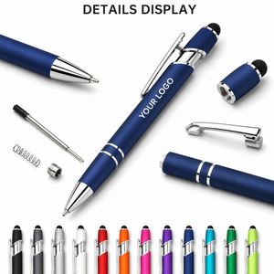 Stylo bille publicitaire personnalisé avec logo, en métal, pour cadeaux d'entreprise, fournitures de bureau, appareil tactile - Product Image 2