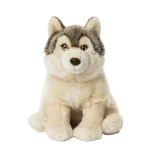 Customized lifelike 30cm soft stuffed animal plush wolf