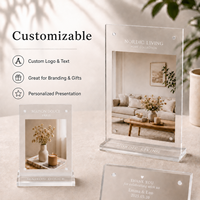 Numéros de table durables en acrylique avec base en bois pour réceptions de mariage, événements et présentoirs