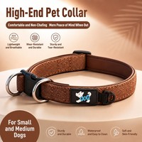 Collier pour chien réglable, durable, rechargeable, confortable en coton, collier doux pour le cou, pour la promenade en plein air, convient aux chiens de petite/moyenne/grande taille