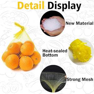 Huamaohengchun 100 pièces Sacs en filet LDPE réutilisables 24'' pour légumes, pommes de terre, oignons et produits de jardin (Jaune) - Product Image 2