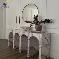 Table console en marbre KT STONE, vente en gros directe d'usine, pour maison, villa, hôtel, approvisionnement en gros, table d'entrée en marbre