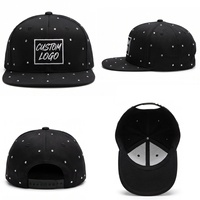 Casquette Snapback Personnalisée avec Strass Scintillants, Casquette à Visière Plate Ornée de Diamants, Casquette de Baseball Personnalisée à 6 Panneaux avec Logo Brodé OEM