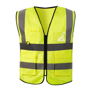 Huỳnh quang màu xanh lá cây phản quang an toàn vest vải thoáng khí ANSI Lớp 2 En ISO lớp II khả năng hiển thị cao cho công trình xây dựng - Product Image 6