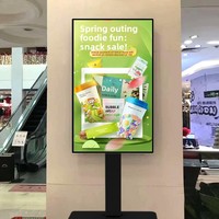 AWSTOUCH - Quiosco Publicitario Táctil Todo en Uno con Pantalla LCD Android de 43/55/65 Pulgadas, Montado en la Pared, con Cristal Templado Frontal y Soporte de Pie
