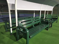 Banc de stade en aluminium personnalisé, vente directe d'usine, banc de football confortable, siège de tennis