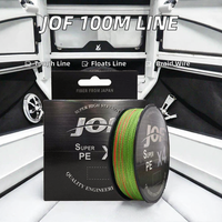 JOF Japanese PE Strong 100M Box 4-Stand Fishing Tackle Floating Polyethylene Braided Line for Lake and River Fishing