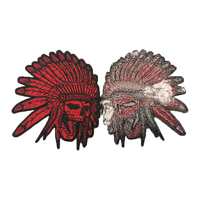 Patchs de broderie crâne chef indien fer sur vêtements Appliques accessoires bricolage couture Logo personnalisé patchs brodés