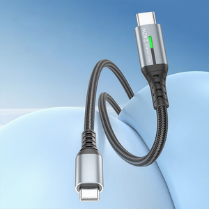Cavo di ricarica LED intrecciato in nylon da 240W, molto venduto, da USB-C a USB-C per ricarica rapida di dispositivi <span class=keywords><strong>Samsung</strong></span>, iPhone e Android. - Product Image 5