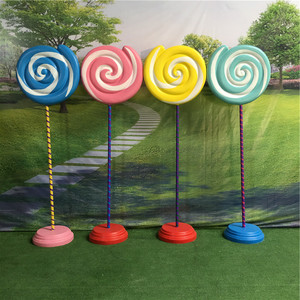 ซัพพลายเออร์งานปาร์ตี้วันเกิดธีมแคนดี้แลนด์ ประติมากรรมไฟเบอร์กลาส ลูกอมอมยิ้มโดนัท บอลลูนลมร้อน - Product Image 2