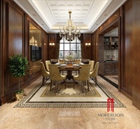 Carrelage en travertin imitation beige glacé, carrelage en marbre