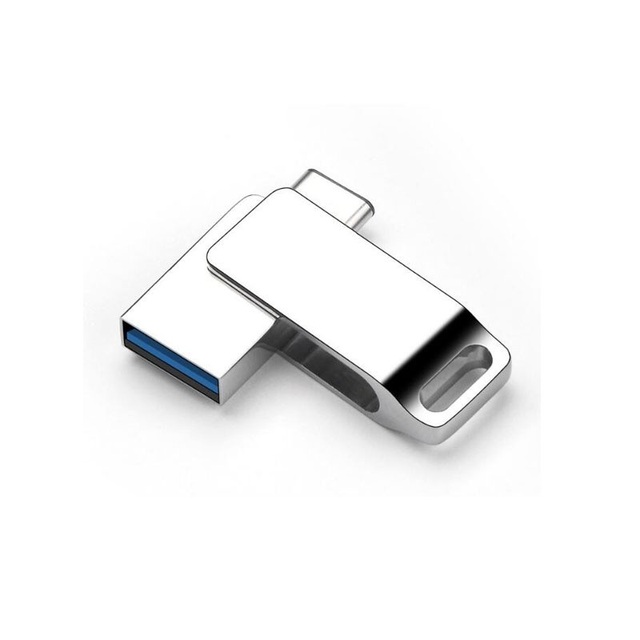 Metal Swivel USB 3.0 OTG Flash Drive 2-in-1 for Type-C Mobile Phones-16GB/32GB/64GB/128GB/256GB
