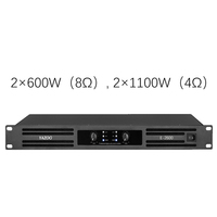 Amplificateur Multicanal Multifonction Haute Puissance 1 U Système Sonore 2*600 Watts pour DJ Disco Scène Performance Vente en Gros