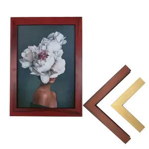 Silver foil solid wooden metal moulding picture wall art framed plastic canvas picture frame moulding aluminum frame moulding