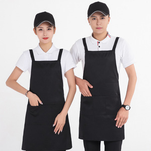 Dark Green Polyester Apron With Pockets For Restaurant Bar Staff Uniforms - Product Image 4