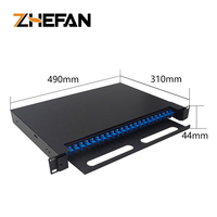 Zefan rak Terminal optik 19 "1u 24 Port, tipe rak tipe laci dalam ruangan luar ruangan FTTH Panel tambalan serat optik