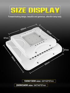 Lampes LED pour auvent 100W 150W, éclairage encastré pour station-service, garantie 5 ans, lampes pour station-service 150W - Product Image 5