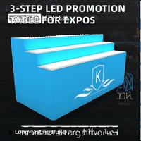 Nouvelle arrivée : Table de présentation sans cadre en aluminium avec éclairage LED, promotion SEG à 3 niveaux pour expositions, salons professionnels et équipements commerciaux
