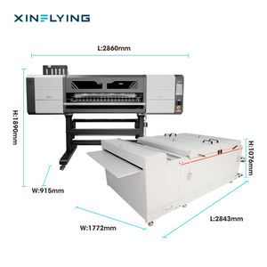 Impresora DTF XinFlying de formato ancho de 120cm con agitador de polvo, Circulación de tinta blanca, impresora DTF de 8 cabezales, conjunto completo - Product Image 2