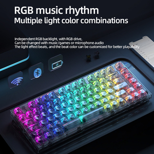 75% Toetsenbord X75 82 Toetsen Diy Bedraad Draadloze 2.4G Bt 3 Mode Transparante Hot Swappable Switch Rgb Gaming Mechanische Toetsenbordset - Product Image 2
