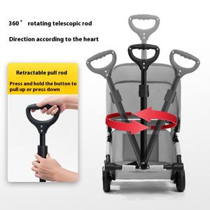 I cani di piccola taglia escono per tirare la canna da auto pieghevole cane che cammina metodo orsacchiotto carrello portatile da viaggio per animali domestici - Product Image 5