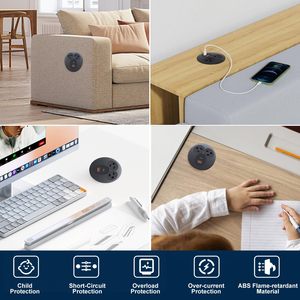 ซ็อกเก็ตแบบห่วงขนาดเล็ก80มม. 2 TR AC AC เอาท์เล็ตไฟฟ้าแบบซ่อน PD20W USB 2ช่องสำหรับใช้ในอุตสาหกรรม3เฟอร์นิเจอร์แบบฝังเราไฟฟ้า - Product Image 6