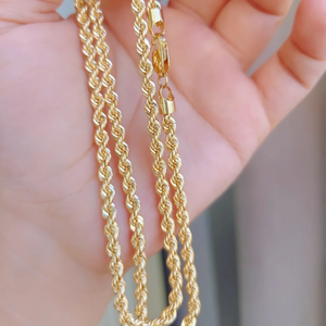 Cadena <span class=keywords><strong>de</strong></span> <span class=keywords><strong>Oro</strong></span> 18K para <span class=keywords><strong>Hombre</strong></span>, Estilo Italiano, Diseño Trenzado Hueco, Joyería Masculina <span class=keywords><strong>de</strong></span> Alta Calidad, Estilo Hip Hop - Product Image 3