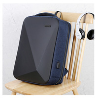 Sac d'ordinateur en EVA à coque rigide imperméable, directement de l'usine, sac à dos pour ordinateur portable en polyester durable avec port USB