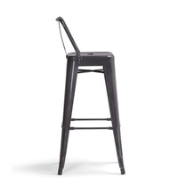 Tabouret de bar industriel vintage en métal à dossier haut, chaise de salle à manger empilable en fer pour café, bar, maison, cuisine