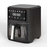 Four à frire à air intelligent sans huile AOJA, capacité de 6,1 à 10 L, écran tactile, acier inoxydable, affichage numérique