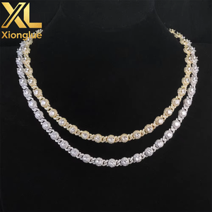 European American Hip Hop 7.5mm Bead Cuban <b>Chain</b> Men's Niche Light Luxury Necklace Customizable <b>Cross</b>-Border Jewelry Accessory - Product Image 3