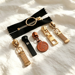Custom Clothing Zipper Pulls <b>Gold</b> Metal Zipper Pulls 5 Pieces Bag Accessories - Product Image 5