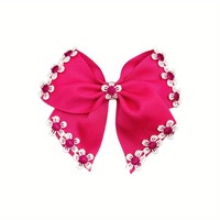 Pince à cheveux artisanale pour enfants, style bohème, ornée de dentelle, en polyester, avec mini nœud en queue d'hirondelle, accessoire de coiffure