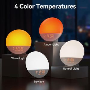 New Mold Rechargeable Digital <b>Radio</b> Alarm <b>Clock</b> Desk <b>Clock</b> Color-Changing LUMINOVA Wake-Up Light Sunrise Gift for Kids - Product Image 2