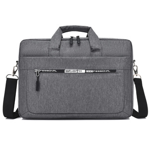 Sac pour ordinateur portable grande capacité, imperméable et résistant à l'usure, sacoche d'affaires réglable à bandoulière, mallette de bureau fine pour courts séjours - Product Image 1