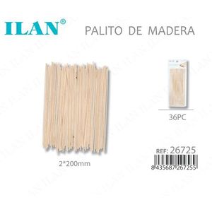 Bâtonnets en bois Ilan 2x200mm 36 pièces pour l'artisanat et le bricolage - Product Image 1