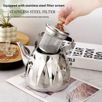 Théière en acier inoxydable de gros pour fabricants, couvercle épaissi, bouilloire à eau bouillante, restaurant, hôtel, multifonctionnelle