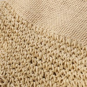 High Quality Women Summer Breathable <b>Sunscreen</b> Sun Hat Hand Crocheted Paper Straw Casual Fashion Fisherman Hat Beach Bucket Hat - Product Image 3