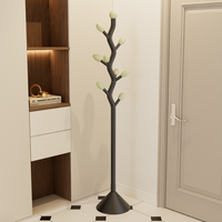 Porte-manteau sur pied noir de style minimaliste pour la maison, chambre, salon, entrée, et support à sacs