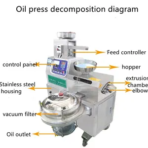 Máquina de extração de óleo com filtro de óleo, moinho de extração de sementes de safira médias/moinho de extração de óleo de soja