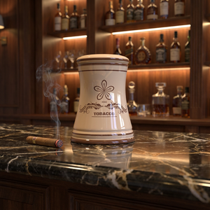 Humidor de Cigarros Portátil de Cerámica de Lujo Clásico de Alta Calidad con Acabado Espejo, Ecológico, Estilo Cubano, Hermético y Humectante - Product Image 1