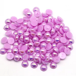 什么石Lt.紫水晶Ab 1.5-16毫米人造珍珠Abs圆形Hlaf凸圆形工艺品珠