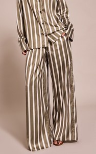 Completo da donna 2 pezzi per il tempo libero: camicia a maniche lunghe a righe e pantaloni a <span class=keywords><strong>gamba</strong></span> <span class=keywords><strong>larga</strong></span>, casual, estivo, vestibilità ampia - Product Image 3