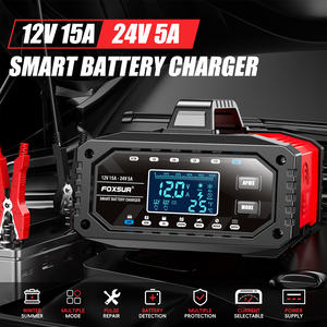 Cargador de Batería para Coche FOXSUR <span class=keywords><strong>FAC</strong></span>-150 12V/15A 24V/5A, Reparador por Pulsos para Baterías de Plomo-Ácido y Litio-Hierro - Product Image 2