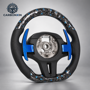 Volant chauffant en cuir et fibre de carbone personnalisé pour BMW G20 G28 G29 G30 G32 G38 Série G 320i 325i 330i M3 M4 M5 X1 X2 X3 - Product Image 1