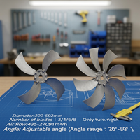Ventilateur axial résistant aux hautes températures pour usage agricole, impeller en alliage d'aluminium à 8 pales, antidéflagrant pour mines, diamètre 300-592 mm
