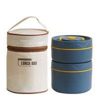 Isolierte Edelstahl-Rundlunchbox Vierer-Set Tragbare Lebensmittel-Aufbewahrungsbehälter