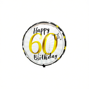 Party Love Happy 60Th Birthday <b>Balloon</b> 45X53Cm <b>Round</b> Mylar Metallic Party Decoration For Adults - Product Image 1