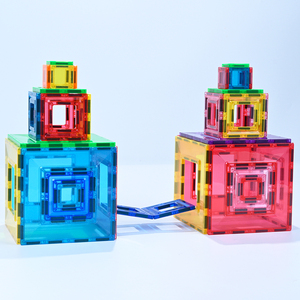 Magplayer Portal Pack : Tuiles Magnétiques Empilables pour Enfants, Jouets de Construction Colorés, Blocs Magnétiques Portables, Grandes Tuiles, Cadeau - Product Image 1